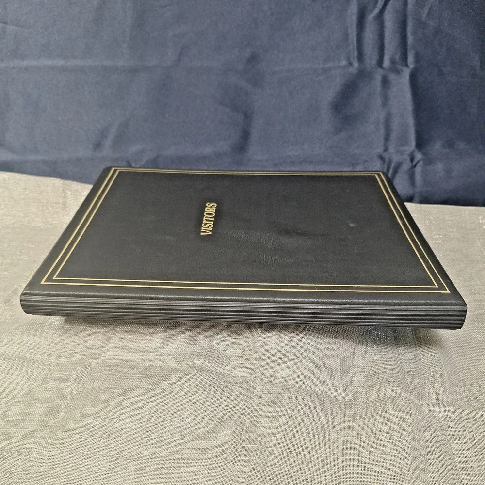 80s Visitors' Register Visitor Sign In Book Vintage Black Columbian Artworks USA